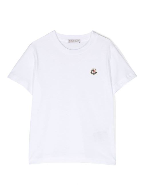 T-shirt bambino girocollo bianca MONCLER KIDS | I19548C0003383907001